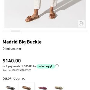 Birkenstock sandals, Cognac Size 39